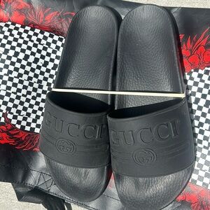 Black Gucci slides Sz 11.5 or 12